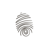 Fingerprint isolated illustration. Fingerprint flat icon on white background. Fingerprint clipart.