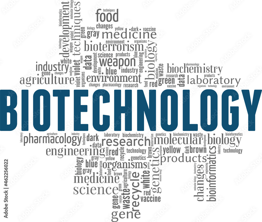 Biotechnology vector illustration word cloud isolated on white background. Biotechnology vector illustration word cloud isolated on white background.