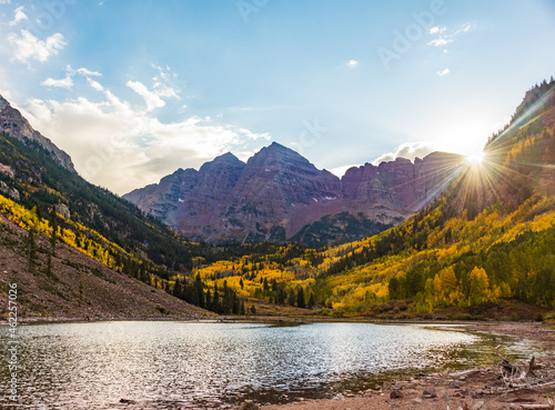Sunset in the fall 