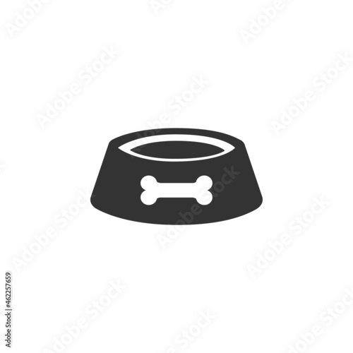 Dog bowl flat vector icon isolated on white background