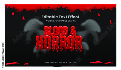 Blood and horror editable text