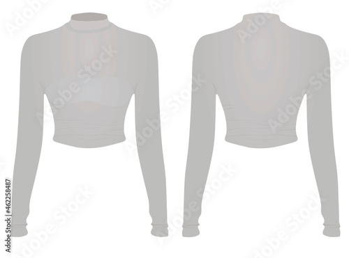 Women grey crop sweater. vector illustration