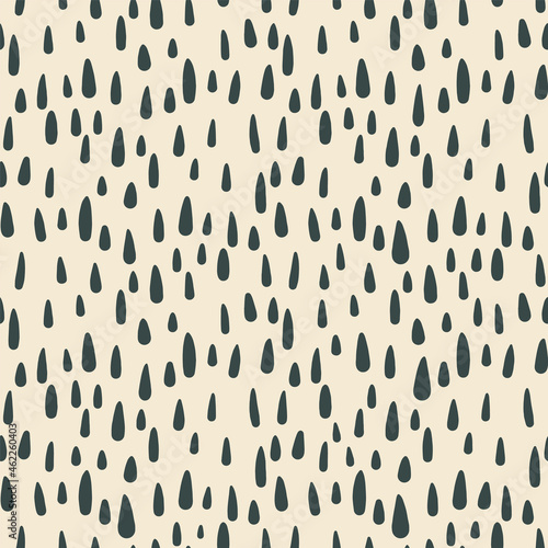 Vector vertical hand drawn raindrops seamless pattern background