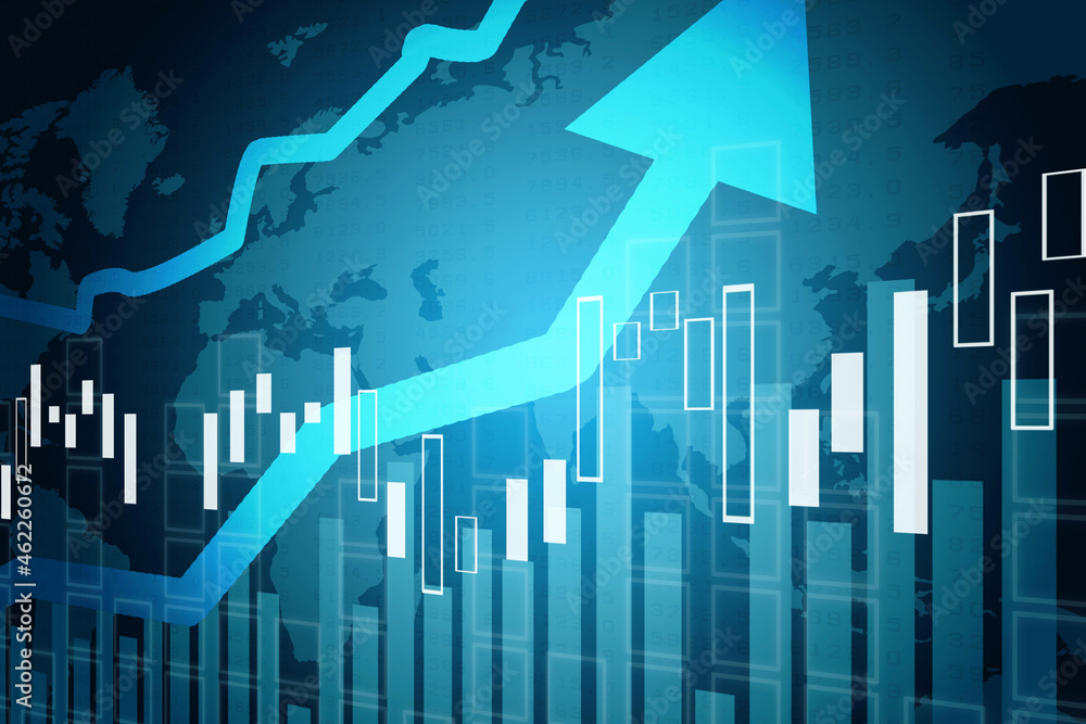 2d rendering Stock market online business concept. business Graph 2d rendering Stock market online business concept. business Graph