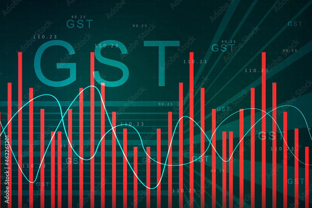 2d rendering Stock market online business concept. business Graph 