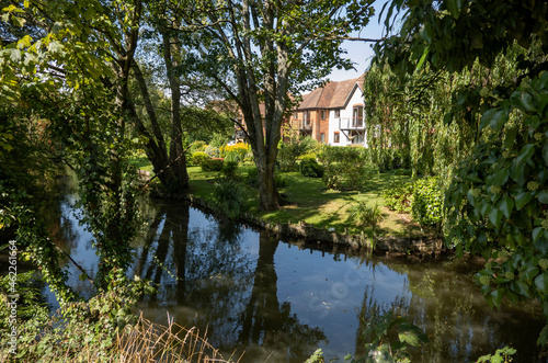 Newbury, Berkshire, England, UK. 2021.  Modern houses in a waterside location in Newbury, Berkshire, UK