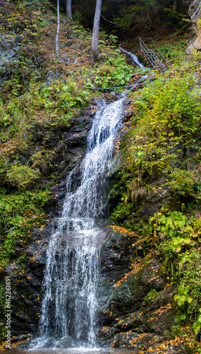 landscape with Cheilor waterfall from Cormaia village - Romania