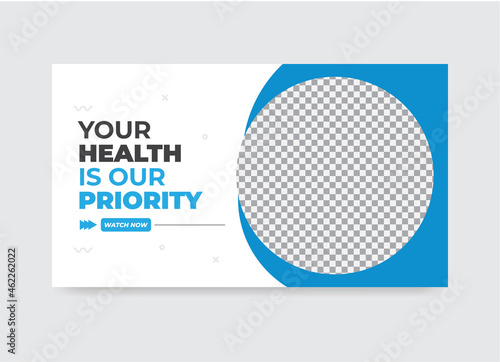 Medical healthcare youtube thumbnail design, youtube thumbnail design template, web banner design