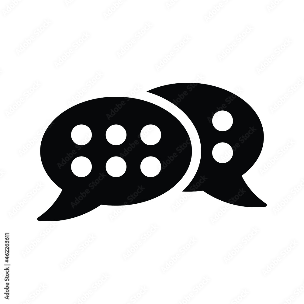Chat, message, talk icon. Black vector graphics.