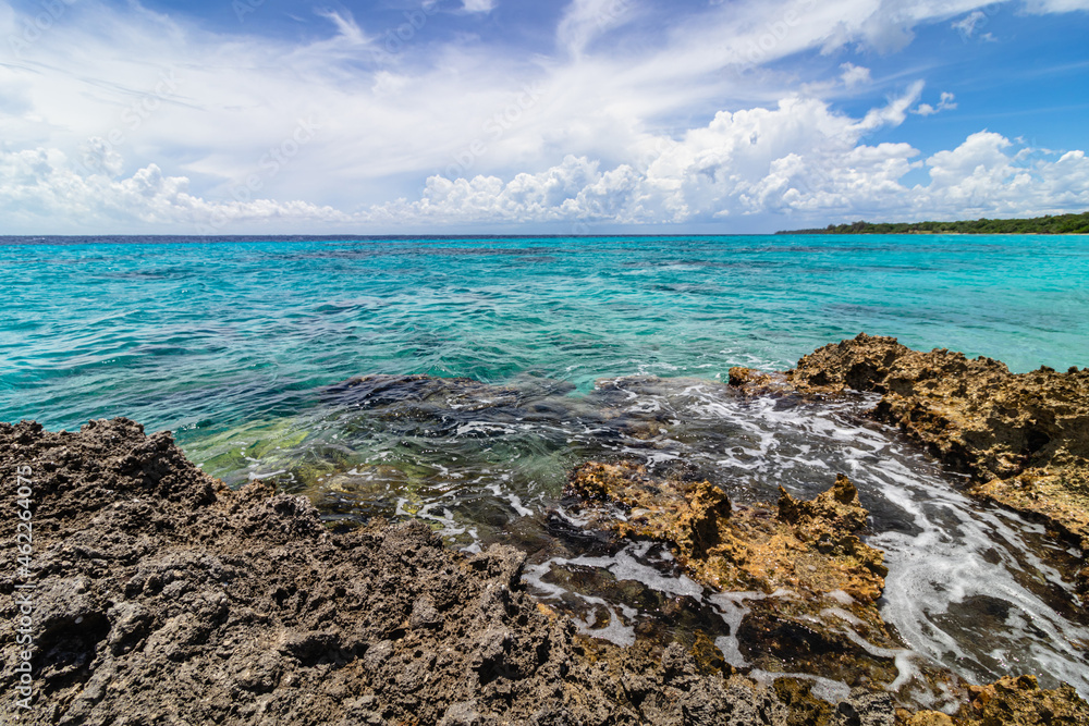Beautiful shades of the Caribbean sea at noon Beautiful shades of the Caribbean sea at noon