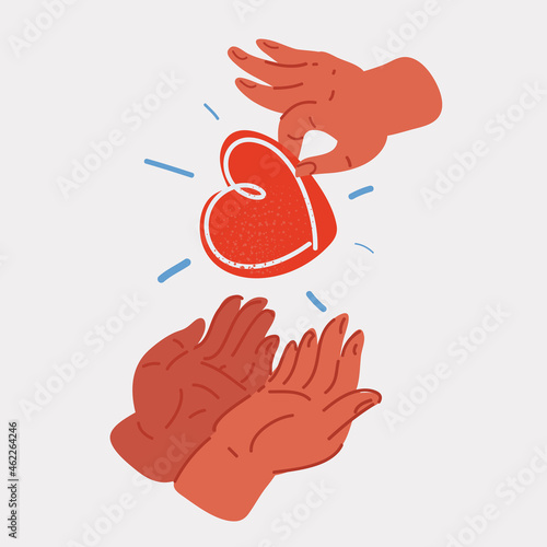 Vector illustration of Charity day. Love and togetherness theme. Begging for likes