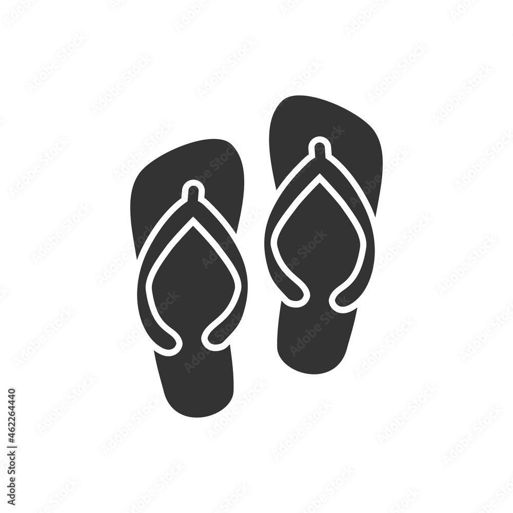 Slipper flip flops vector icon design silhouette Slipper flip flops vector icon design silhouette