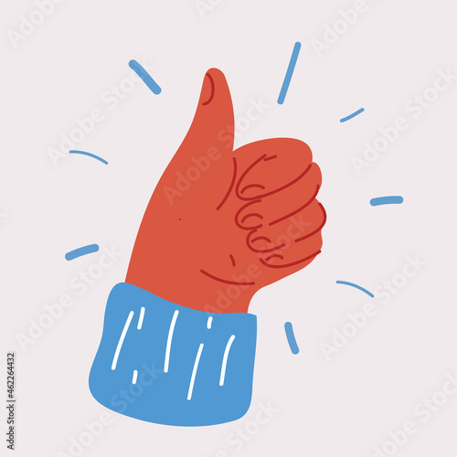 Vector illustration of thumb up hand