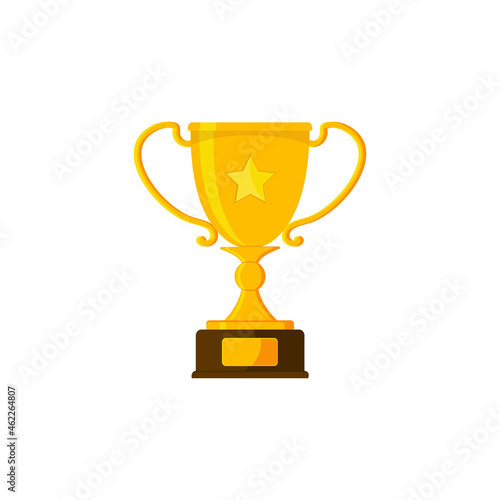 Wallpaper Mural Best simple championship or competition trophy isolated white background. Gold cup trophy icon symbol in flat style. Vector illustration Torontodigital.ca