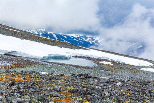 Galdhøpiggen in Jotunheimen Lom largest highest mountain in Norway Scandinavia. photo