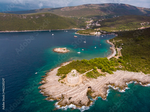 Fototapeta Naklejka Na Ścianę i Meble -  Fort Arza in Montenegro. Fortress Arza in the Bay of Kotor on the peninsula of Lustica. Adriatic sea Montenegro