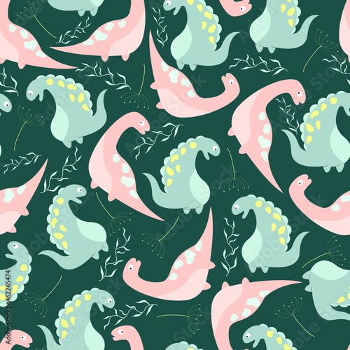 seamless pattern with dinosaures