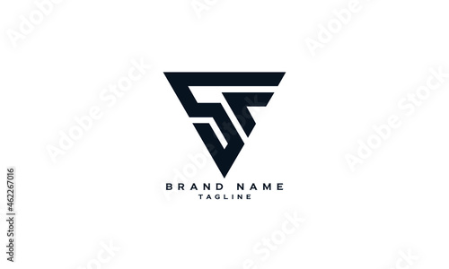 SF, FS, Abstract initial monogram letter alphabet logo design