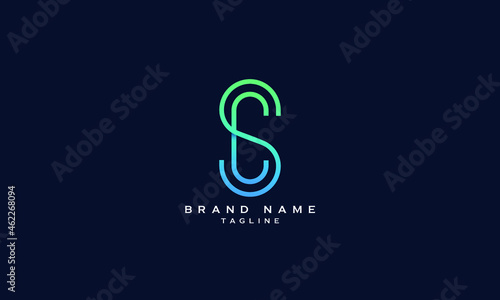 SC, CS, Abstract initial monogram letter alphabet logo design