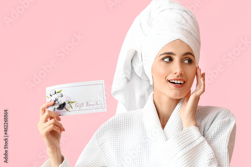 Pretty young woman in bathr...