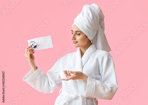 Pretty young woman in bathr...