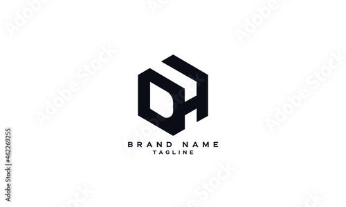 DH, HD, Abstract initial monogram letter alphabet logo design