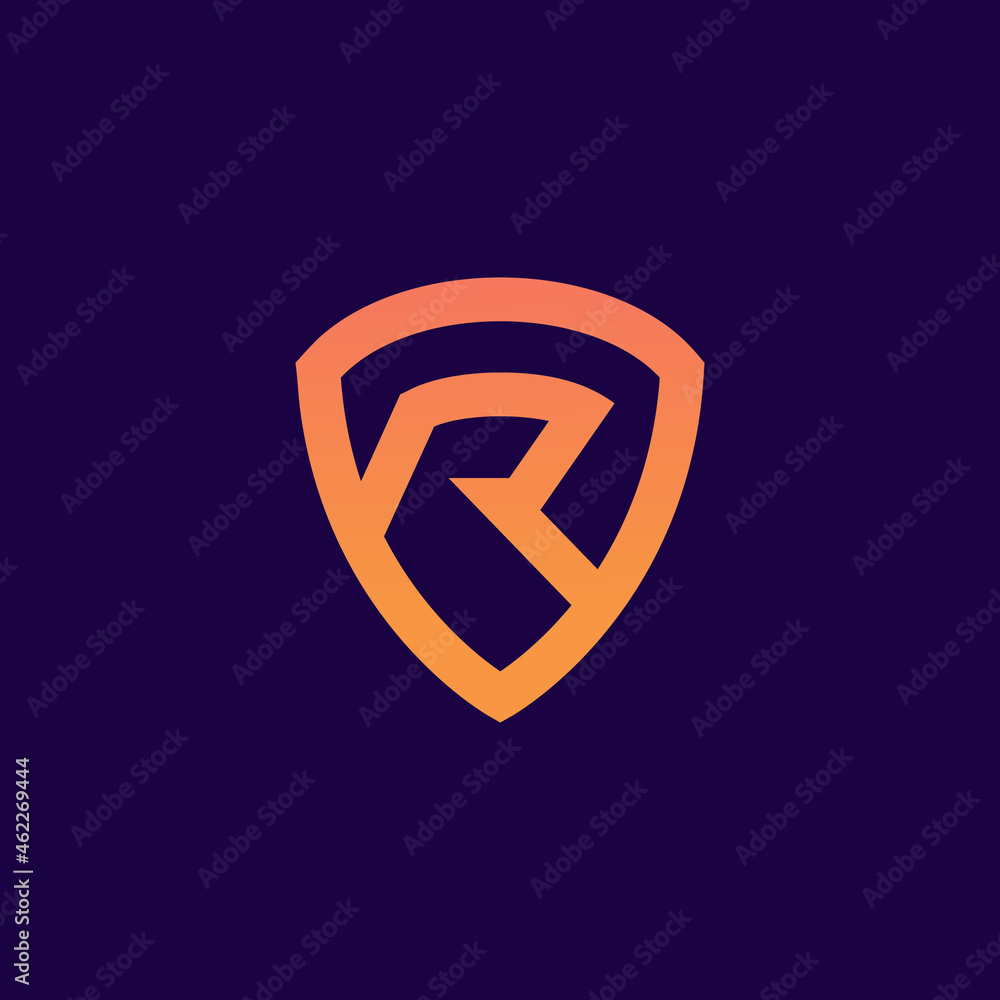 Initial Letter R Shield Security Safe Logo icon vector Initial Letter R Shield Security Safe Logo icon vector