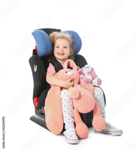 Cute little girl with toys ...