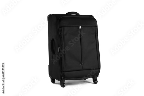 Black suitcase photo on white background