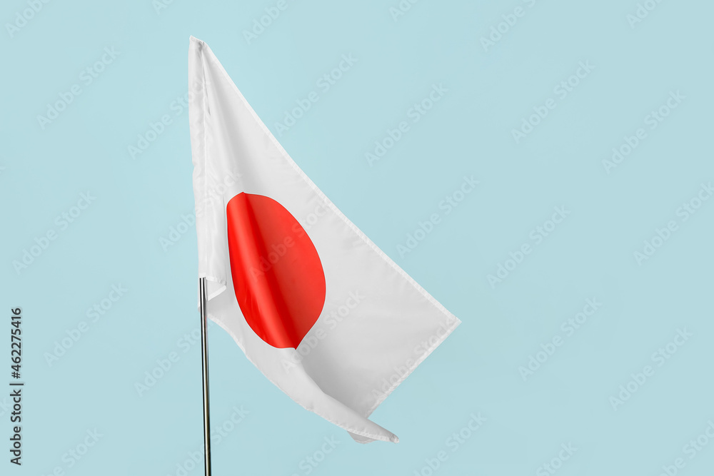 Fototapeta premium Flag of Japan on color background