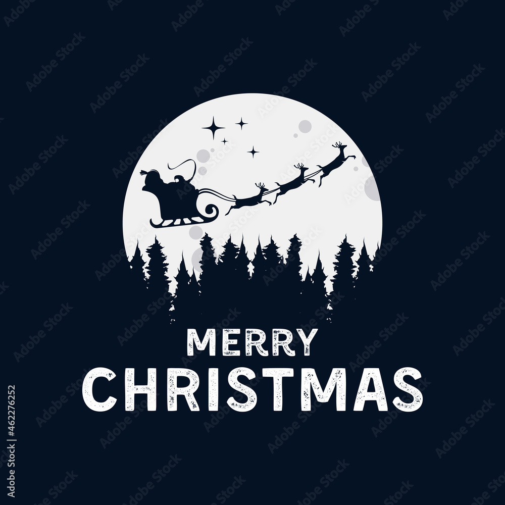 merry christmas with santa clause logo design