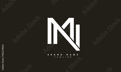 Alphabet letters Initials Monogram logo MN, NM, M and N