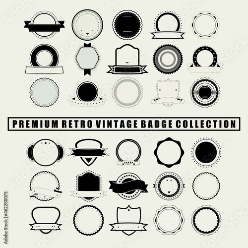 set of business premium retro vintage badge logo design vector template