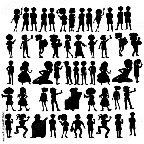 set of business people silhoutte logo design vector template