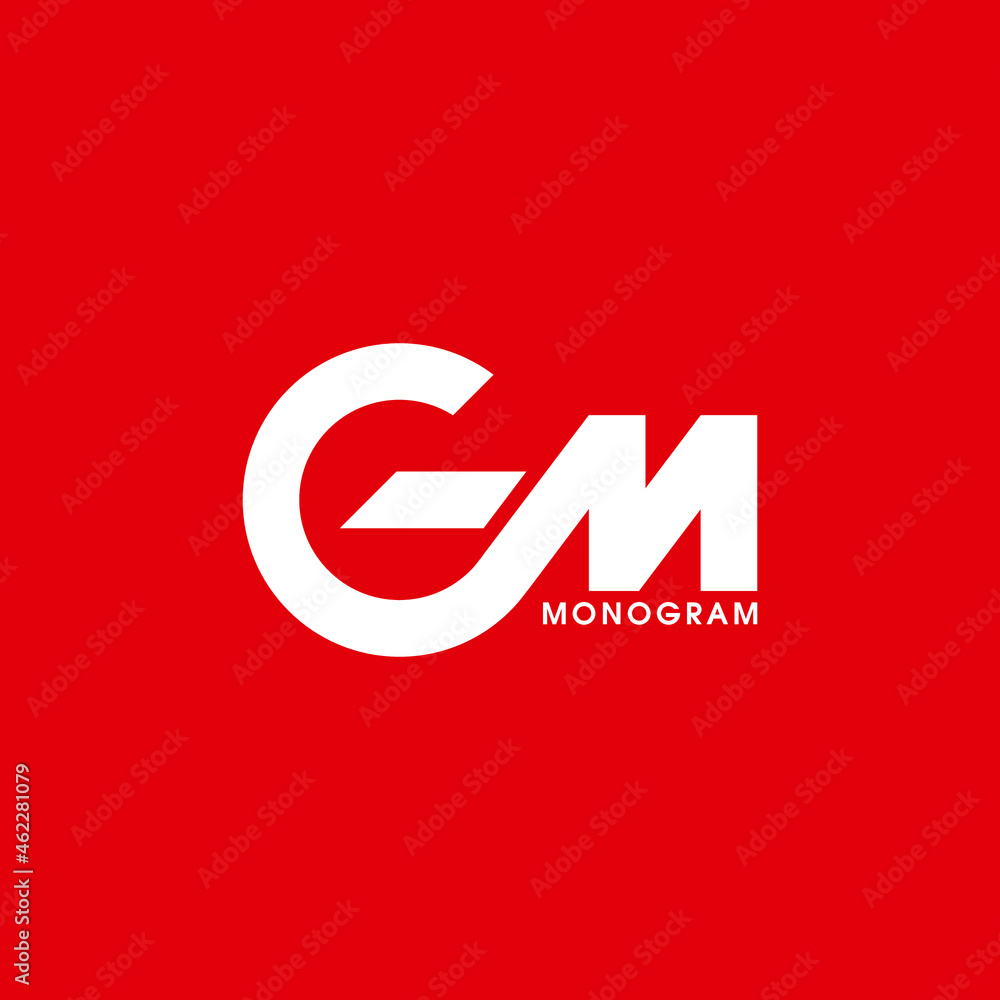 MG and GM monogram logo design Stock Vector