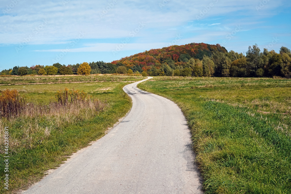 rural autumn winding road