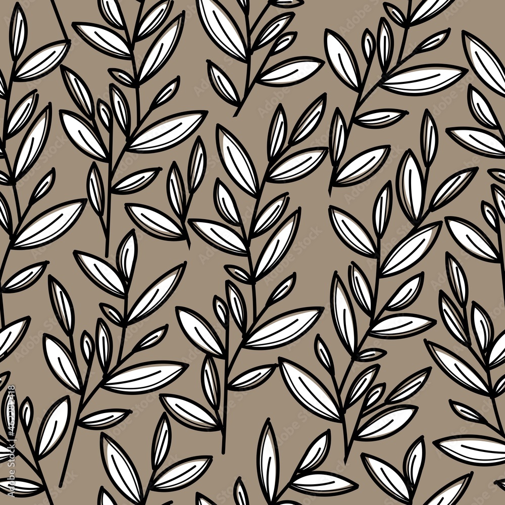 A stylish pattern of plants and flowers on a beige background. For wedding invitations, postcards, posters, labels of cosmetics and perfumes. A stylish pattern of plants and flowers on a beige background. For wedding invitations, postcards, posters, labels of cosmetics and perfumes.