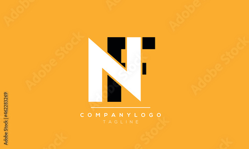 Abstract Letter NF FN Vector Logo Design Template