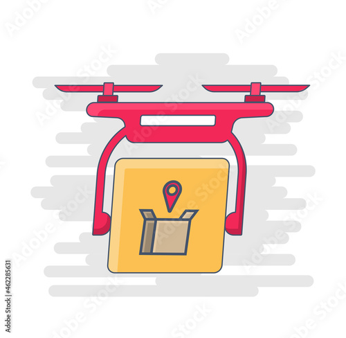 Delivery dron technology icon. Fast fly delivery service