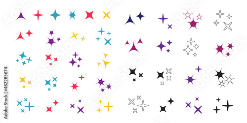 Vector sparkles icon set. Star element