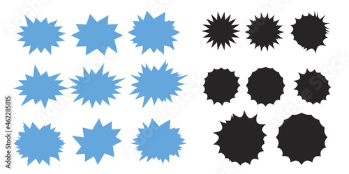 Bursting speech star set. Starburst isolated icons set