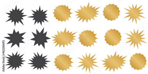 Bursting speech star set. Starburst isolated icons set