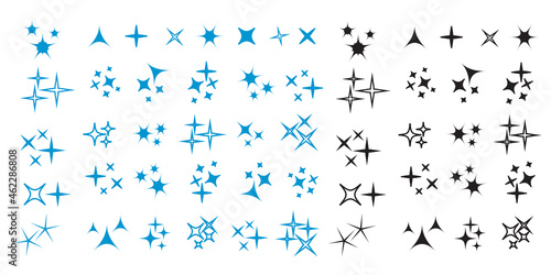 Sparkle lights stars set. Glowing light effect star. Sparkle lights vector