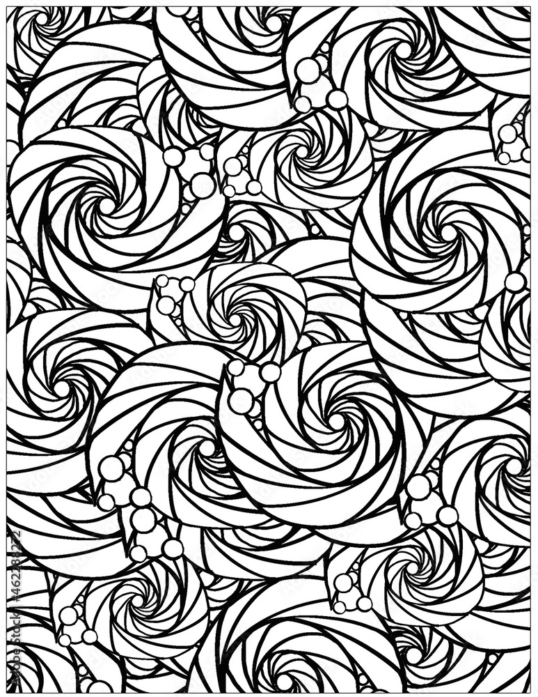 Repeat pattern background adult coloring page