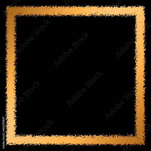 gold frame on a black background with place for your text.