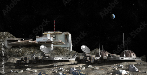 Slika na platnu Moon outpost colony