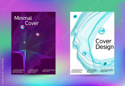 Minimum coverage of a vector. Cover design. Set of modern abstract musical backgrounds. Sound flyer for creating a fashionable cover, banner, poster, booklet...