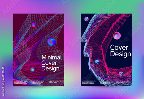 Minimum coverage of a vector. Cover design. Set of modern abstract musical backgrounds. Sound flyer for creating a fashionable cover, banner, poster, booklet...