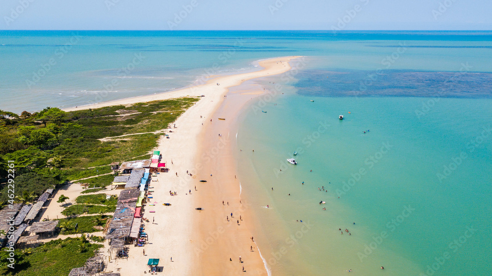 Ponta de Corumbau, Prado, Bahia. Aerial view of Ponta de Corumbau beach
