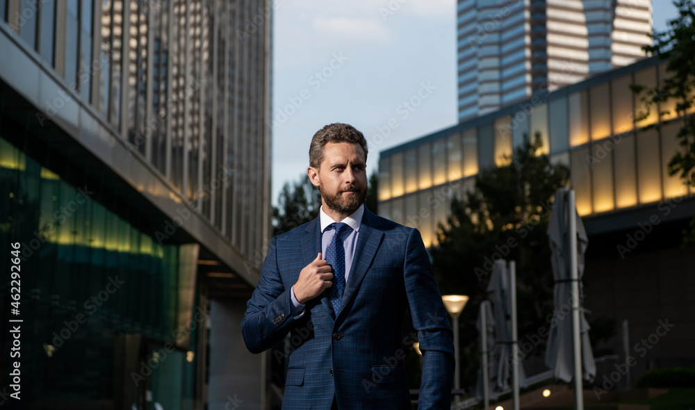 mature businessman in formalwear outside the office, businesslike mature businessman in formalwear outside the office, businesslike